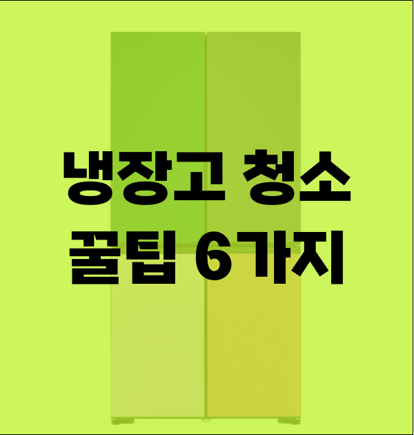 냉장고 청소 꿀팁 6가지